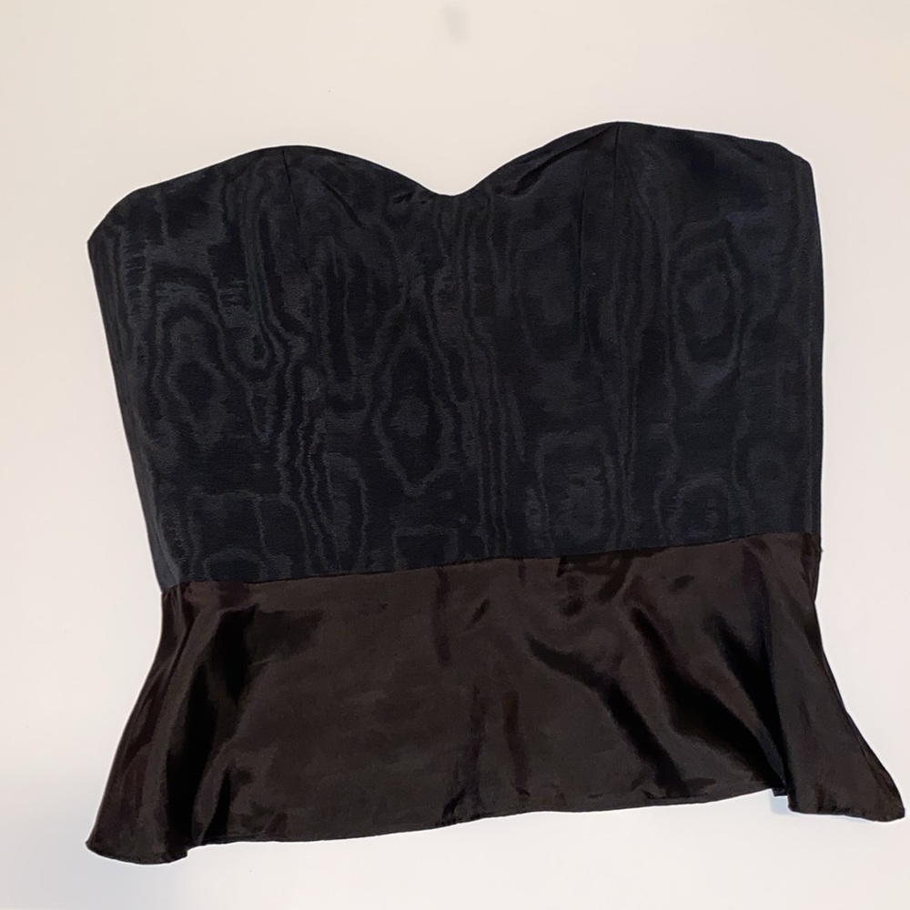 Vintage Designer Guy Laroche Paris Fairy Grunge Goth Bustier Top Black Size L 44